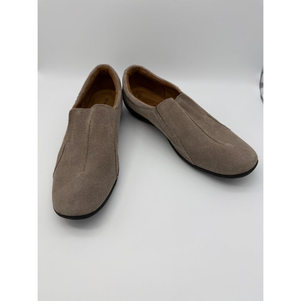 Naturalizer Fadrina Beige Brown Leather Suede Slip On Flat Shoes Size 9.5M